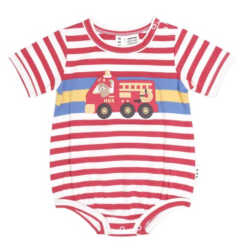 Huxbaby Fireman Stripe Romper